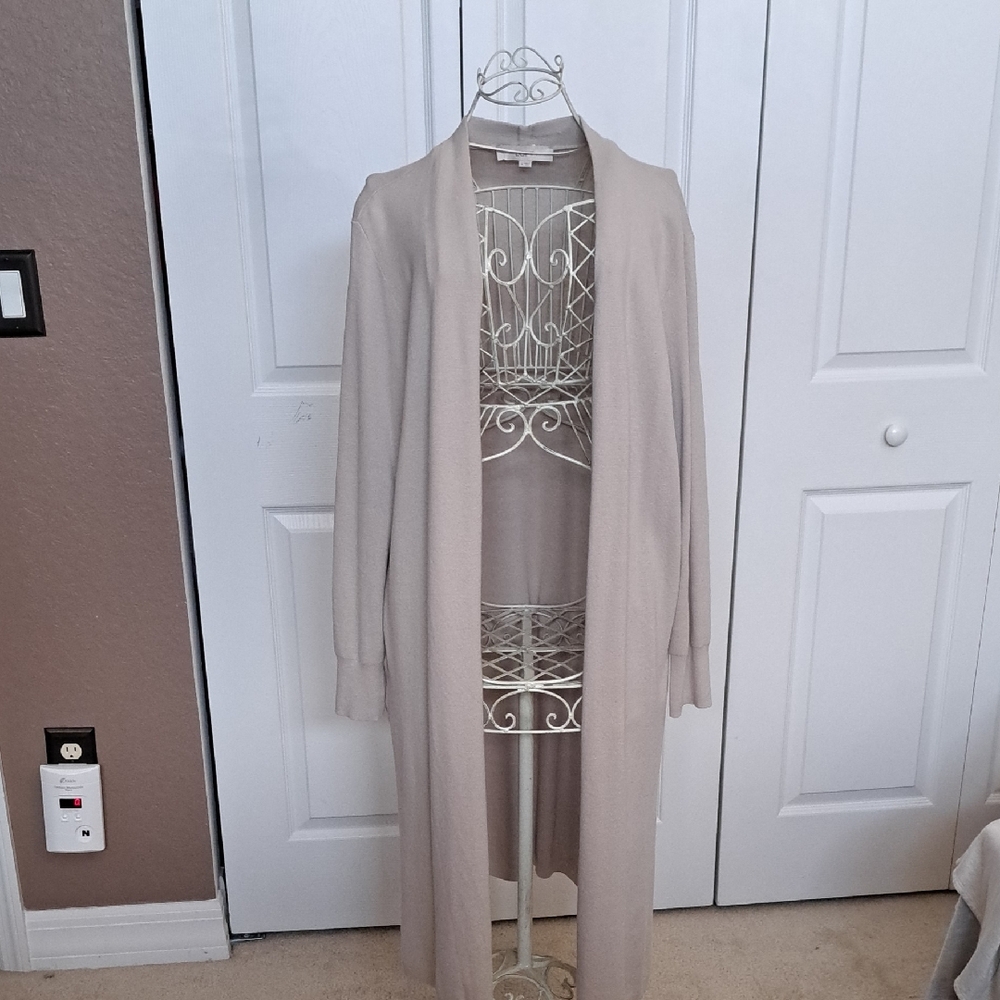 Elegant Cream Open-Front Cardigan